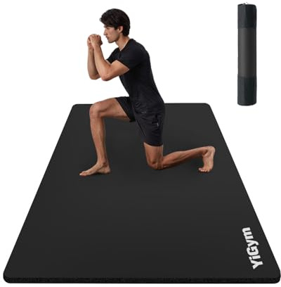 YiGym Yoga Mat Thick 15/10mm 190×90cm NBR Exercise mat for Yoga Pilates Gym | Soft and Comfortable NBR Material, Large Gym Mat for Home Outdoor Fitness, Yoga Mat with Carry Bay Easy to Carry