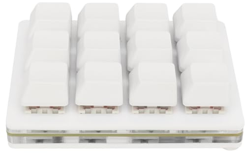 Focket Enhandstangentbord, 12 Tangenter Programmerbart USB Mini Macro LED Mekaniskt Speltangentbord med Hot Swappable Röd Switch för Ritning Tablet PC Bärbara Datorer
