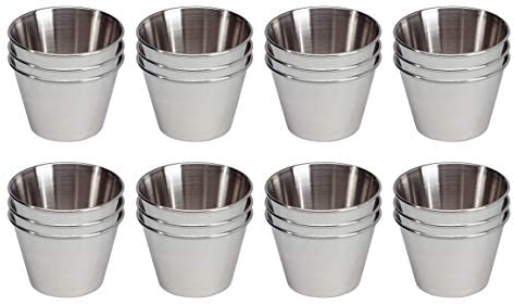 EUROXANTY® Moules |Acier inoxydable | Faciles de démouler | Pour gâteaux cannelés, madeleines, brownies... | Ø8 cm | Jeu de 24 unités