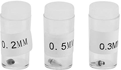Ugelli per Aerografo 0,2 mm 0,3 mm 0,5 mm in Acciaio Inossidabile Sostituzione per Punta Aghi Spray Gun per Artisti, Hobbyisti, Laboratorio di Pittura, Restauro, Decorazione Alimentare