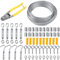 30m/100ft Coated Steel Cable Wire Rope 304 Stainless Steel String Lights Curtain Picture Hanging Kit Deck Railings Garden Wire DIY