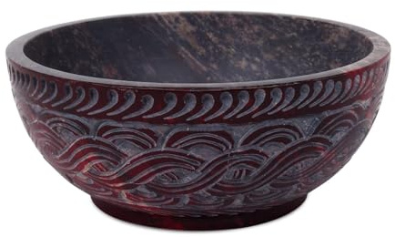 Ajuny Ciotola per Scrying e Sbavature in Pietra Ollare Fatta a mano per la Casa Tavolo da Cucina Regalo Decorativo da 5 pollici