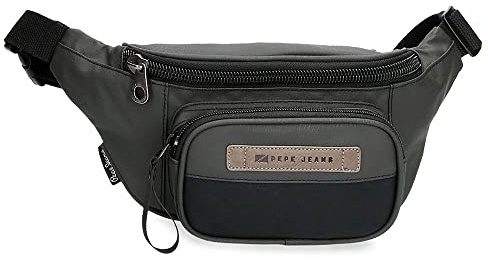 Pepe Jeans Truxton Riñonera con Bolsillo Gris 35x13x5 cms Algodón, Poliéster y PU.