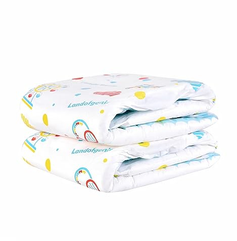 Landofgenie Windel Erwachsene Gedruckte Windel Unterwäsche Große Overnight Age Regression Windeln Mit Tabs 2 Stücke (Große 36-46)