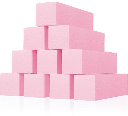Red Ember 10 bloques de pulido de uñas profesionales | Bloque de lijado de lima de uñas de 4 vías para pulir uñas manicura pedicura herramientas limas de uñas y pulidores para kit de herramientas de