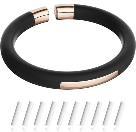 Tuocal Mosquito Repellent Bracelet, Refillable Insect Repellent Bracelet with 10 Essential Oil Refills, DEET-Free Mosquito Repellent Band for Kids and Adults