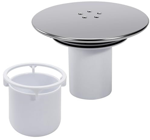 Copertura per Sifone per Doccia Cromo 90 mm/115 mm Copertura per Doccia Coperchio del Sifone Della Doccia Coperchio per Scarico Piatto Doccia a Flusso Rapido per Scarico Doccia Bagno