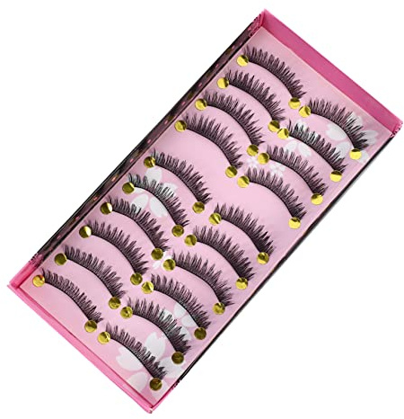 VICASKY 10 paires de faux cils artificiels en fibres synthétiques naturelles et denses pour un look parfait pour le maquillage et les occasions spéciales
