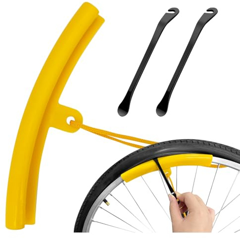 Leve per pneumatici per bicicletta, in metallo, 2 leve per pneumatici con protezione per cerchioni in poliuretano da 24 – 29 pollici, strumento per la sostituzione degli pneumatici, robusto e delicato