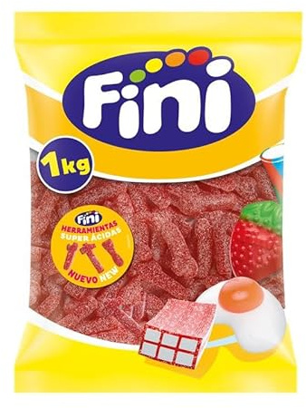 Fini - Golosina Herramientas Súper Ácidas | Bolsa 1 Kg |Chuche Sabor Fresa | Ideales para Eventos, Cumpleaños Halloween o Navidades.