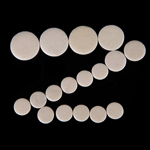 Aramox 17pcs Clarinet Leather Pads Replacement with Lambskin Cover Professional Maintenance Tools for Bb Woodwind Instruments