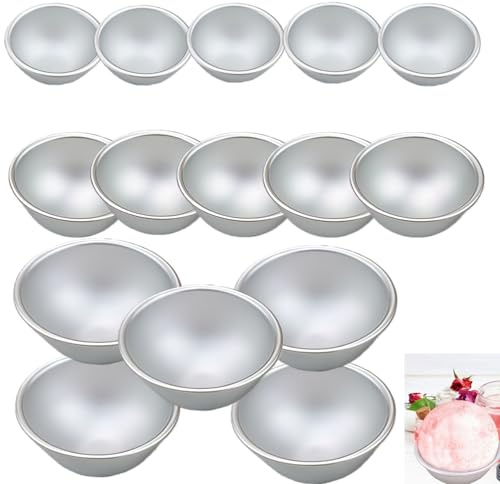 Zpeiran 15 Piezas Kit de Moldes para Bombas de Baño DIY,Molde de Baño de Aleación de Aluminio con 3 Tamaños Diferentes,para Hacer Bombas de Baño Caseras y Jabones Artesanales,Molde de Metal