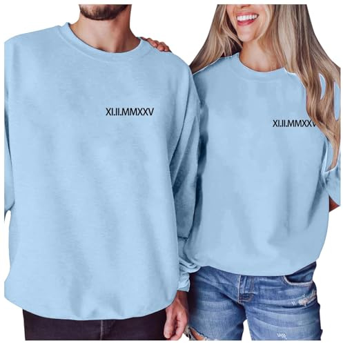 Lös tröja med rund hals utan med moderiktigt alla hjärtans dag-tryck för män och kvinnor, ventilerande sweatshirt, mjukt tyg, perfekt för par, som ger bort, mångsidig kombinerbar topp för fritid