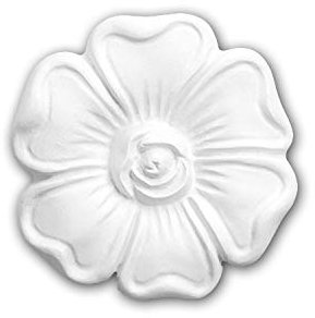 PRO[f]home® - Élément décoratif 160006 Rosace design intemporel classique blanc Ø 6 cm Profhome