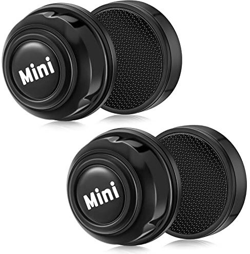 Cunhill 2 Pieces Mini Aquarium Glass Cleaner Magnetic Algae Scraper 1.57 x 1.38 Inch No Scratch Fish Tank Glass Cleaner Magnetic Brush for Thick Fish Tank Glass Acrylic Aquarium(Black)