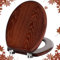 Angel Shield WC-Sitz aus Naturholz mit Scharnieren aus Zinklegierung, auch leicht zu reinigen, Anti-Pinch-Holz-Toilettensitz, antibakterieller WC-Sitz (dunkles Walnuss)