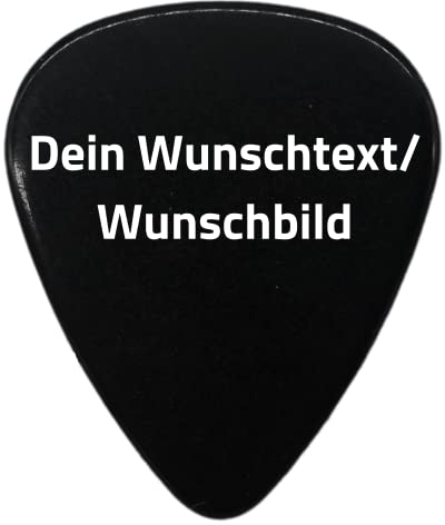 Plektrum mit Wunschtext oder Wunschbild - Personalisiertes Plektrum mit Druck - Individuell und schnell gestalten mit Wunsch-Druck - mit eigenem Bild oder Text personalisieren (Medium, Schwarz)