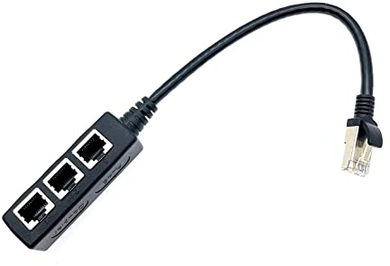 JZK RJ45 Cable divisor Ethernet, 1 macho a 3 hembra RJ45 Splitter LAN Cable de extensión de red Ethernet para Super Cat5, Cat5e, Cat6, Cat7 Adaptador conector enchufe LAN Ethernet
