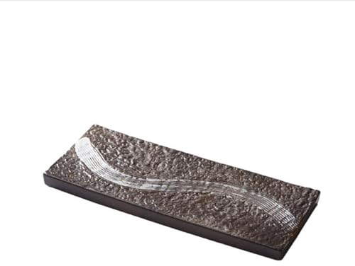 YuanSpring lámina Tabla de quesos de Pizarra, Delicatessen, Carne, Pizarra para exhibición de Pasteles, Negro Mate, Porcelana Vintage de