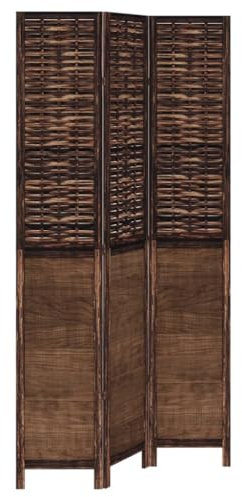 vidaXL Rumsavdelare 3 paneler mörkbrun massivt kejsarträ, skiljevägg, hopfällbar skiljevägg, skärmvägg, hopfällbar rumsavdelare, skiljeväggar