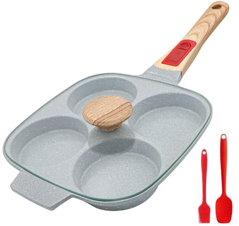 RANX INGST Sartén Tortitas con Tapa, Revestimiento Cerámico Antiadherente, Sartén para Huevos con Mango Extraíble para Desayuno - Azul