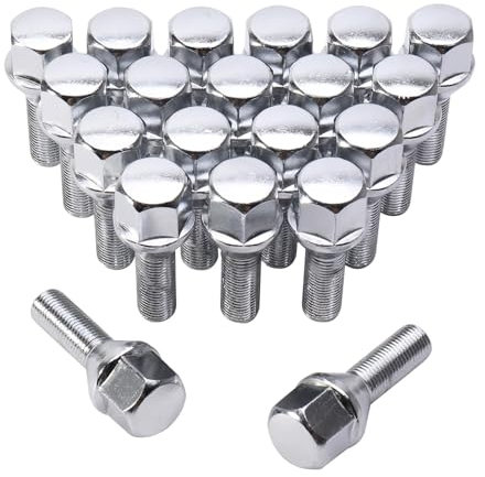 Unifizz 20 bulloni per ruota M12 x 1,25 19 mm esagonali da 28 mm per Jeep Cher-okee 2014-2023, Jeep Compass 2014-2023, Jeep Renegade 2014-2023