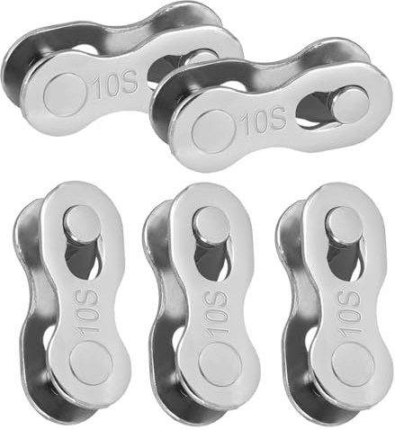 GZDAOXIA 5 Pares Conectores de Cadena de Bicicleta,EslabóN Perdido de Bicicleta,Eslabón de la Cadena de icleta,Acoplamiento RáPido Reutilizable,Eslabones de Acero,para Velocidad 10