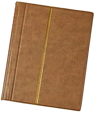 Álbum de sellos para 10 hojas (20 páginas), soporte de exhibición de suministros para amigos, coleccionista, color marrón