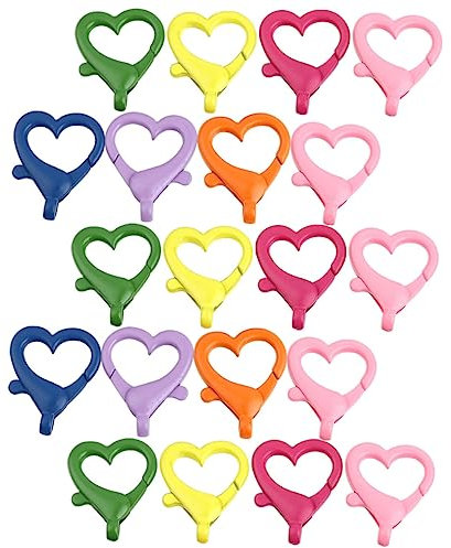 1 Jeu Pince Homard Forme De Cœur Pour Accessoires De Clé Diy Crochets Snap Pratiques Colorés 20 Pièces