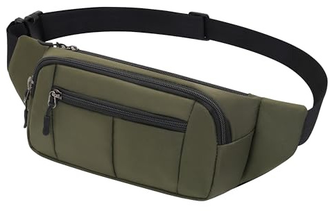 IHIGOGOFA Bauchtasche Gürteltasche Hüfttasche Damen und Herren Unisex Modern Umhängetaschen Handytasche für Outdoor Reise Wandern Hundetraining (Oliv#1)