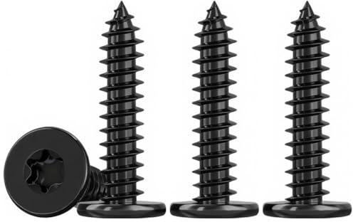Drenky M5 Mince Vis Autotaraudeuses à Tête Plate M5x25mm Vis Torx à Bois Inox Noir 304 Vis Placo à TêTe, EntièRement Fileté, 50 Pièces