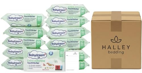 Halley Bedding Set: Babydream Extra Sensitive Feuchttücher 960er + Block