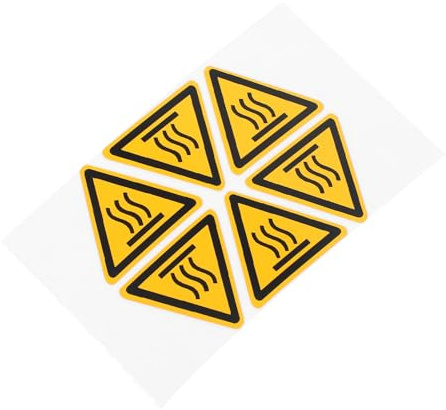 Veemoon Autocollants de Sécurité Adhésifs 6 Pcs 20 Mm Étiquettes D'avertissement Température Élevée pour Équipements Industriels Pictogrammes Risques Brûlure Surface Chaude Signalisation