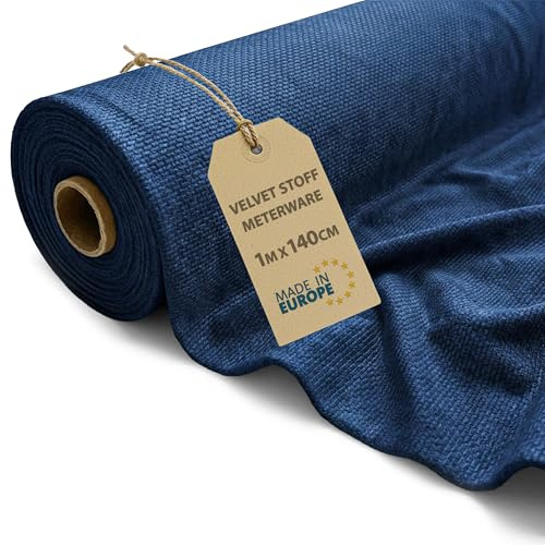 Tyg på metervara Sammet 1M x 140 cm - Tyger för sömnad dekoration och hantverk Perfekt för kläder heminredning och kreativa projekt Oeko-Tex Marinblå