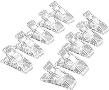 vhbw 10x Wonderclips Stoff-Klammern Steck-Nadel Kunststoff transparent kompatibel mit Nähen und Basteln