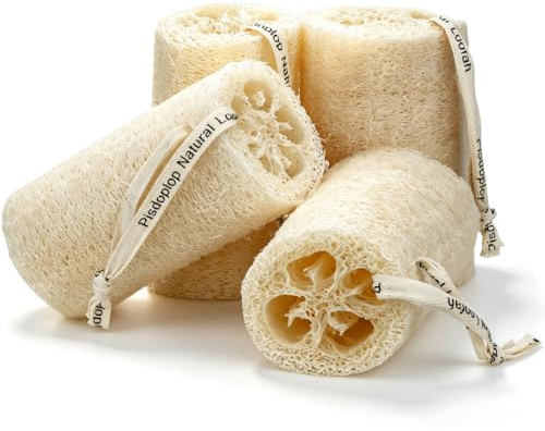 Natural Loofah Sponge, Organic Luffa Body Scrubber Bath Exfoliating, 4 inch