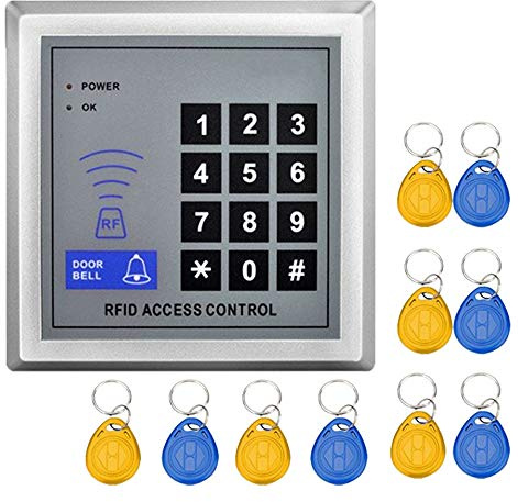 YAVIS RFID Codeschloss Türöffner Zutrittskontrollsystem Sicherheit Tor Eintrag + 10 Schlüsselanhänger Nähe Türeinstieg Standalone Access Control System für 1000 Benutzer