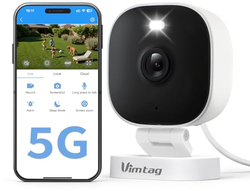 Vimtag Security Camera Outdoor 2.5K, 2.4G/5G Smart Wi-Fi Cameras for Home Security with Color Night Vision, Motion Activated Spotlight/Siren, IP66,2-Way Audio, Support Cloud/512G SD Card Storage,Wired