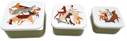 Puckator Barks Dog Set of 3 Lunch Box Snack Pots M/L/XL