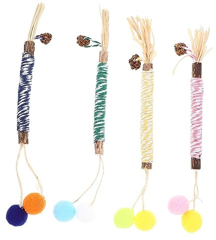 Mipcase 4stücke Actinidia Polygama Katzen Spielzeug Sticks Kausticks Für Katzen Indoor Kauspielzeug Mit Beißring Für Hauskatzen