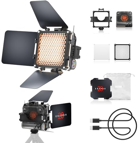 ZHIYUN FIVERAY M20 Combo LED Fotografie Dauerbeleuchtung 20W Bi-Color 2700K-6500K mit magnetischem Scheunentor-Diffusor CRI 95+ TLCI 97+