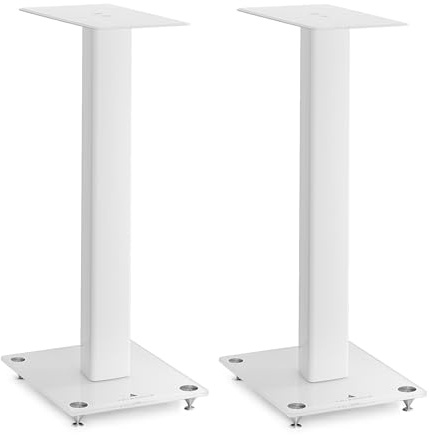 Triangle – Supports d'Enceintes S05 pour Enceintes Bibliothèques Hi-FI - Hauteur 640 mm - Pieds Lestables - Compatibilité Universelle - Blanc (Paire)