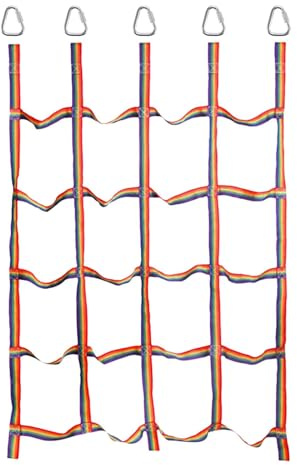 Red de Escalada para niños: Red portátil de Cuerda de Escalada | Neumático de Carga de 57 x 72,8 Pulgadas con Anillos Triangulares, Escalera de Cuerda de Alta Resistencia para Pistas de