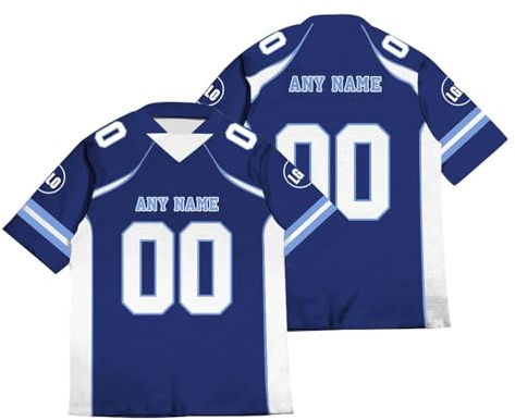 WEOPLKIN Camiseta de Fútbol Americano Personalizada, Nombre Logo Número Personalizados Camiseta de Rugby para Hombres Mujeres
