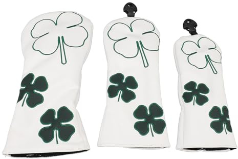 Taidda Set di Copricapo per Mazze, Eleganti Copricapo Protettivi in ​​Legno Resistenti all'Acqua, in Pelle PU, Set da 3 Pezzi per Uomo e Donna