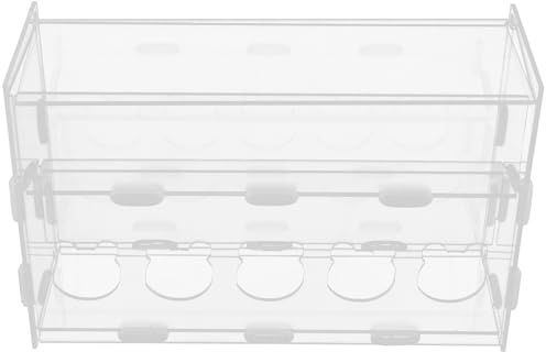FOMIYES Rutin Acrylic Chicken Feeder with Water Container, Double-layer 5-hole Large Capacity Feed Box for Chicks and Quail Poultry Feeding Supplies