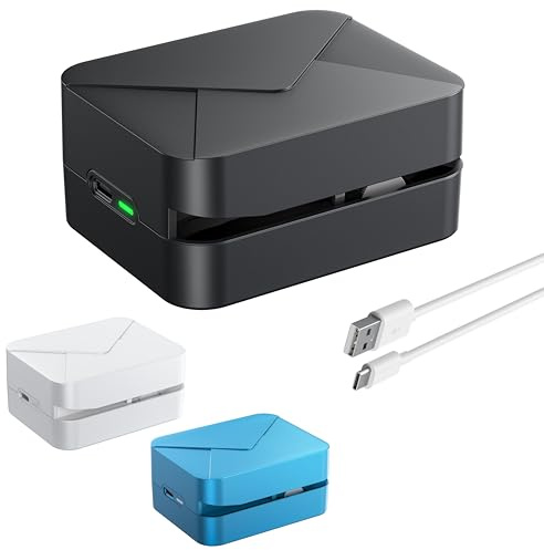 PYRODUM Rechargeable Electric Letter Opener, Automatic Envelope Slitter with Safe Hidden Blade, 1500 Cuts per Charge, Portable Mail Opener for Office Mailroom & Home Desk, Elderly, No Battery Needed