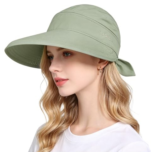 AYPOW Sombreros de Sol para Mujer, Gorra con Visera de Playa ala Ancha Protección UV con Parte Desmontable, 2 en 1 Ajustable Respirable Sombreros de Verano para Senderismo Vacaciones Jardín Tenis
