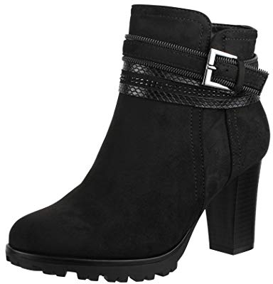 Elara Botines para Mujer Chunkyrayan Negro 2018 C292-1-Black-38