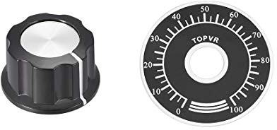sourcing map 1Stk. Potentiometer Drehknopf 6mm Einsatzwelle mit 40mm 0-100 Wählscheibe